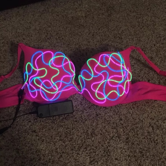 SOLD Festival/RAVE Glow Bra 34D - Picture 2 of 7